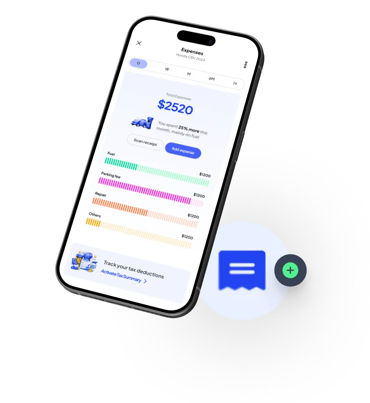 Bookovia expense tracker on a phone