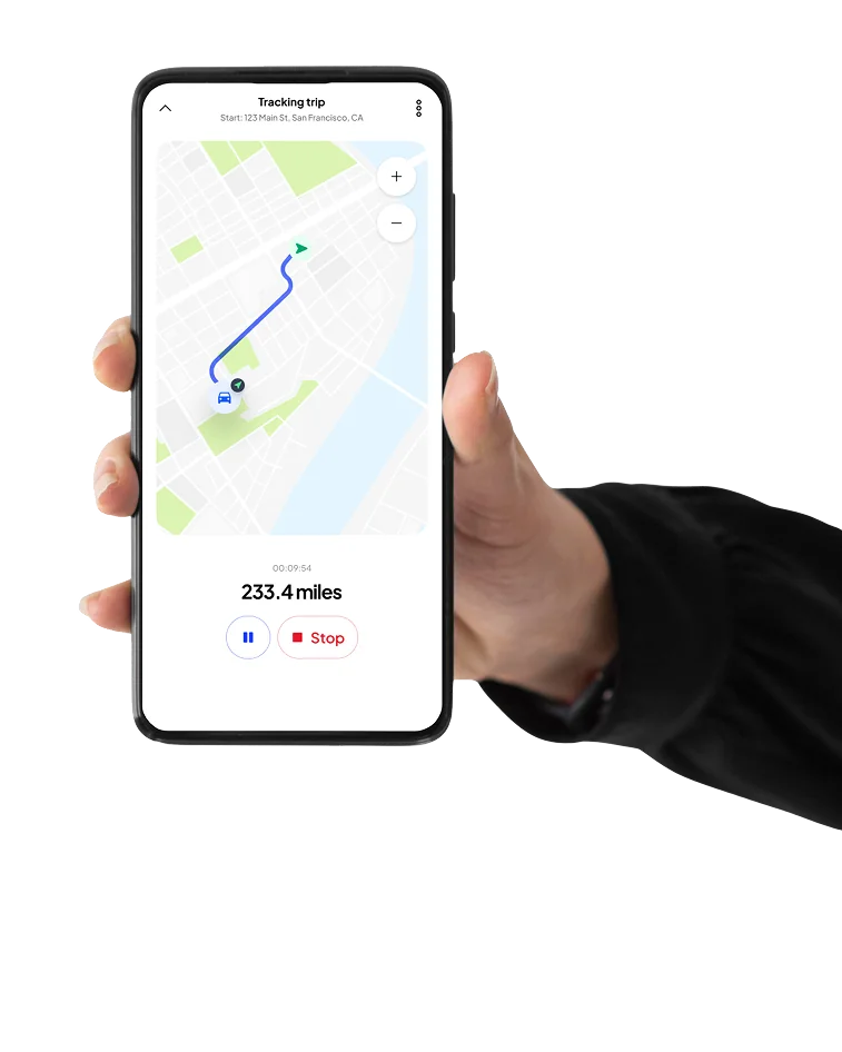 Trip route shown in the Bookovia app